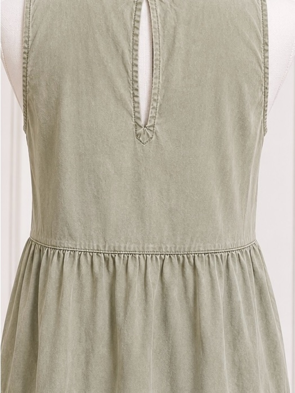 Tommy Hilfiger Olive Sleeveless Tiered Mini Dress - Picture 5 of 6